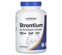 Nutricost, Strontium, 750 mg, 240 gélules (375 mg par gélule)