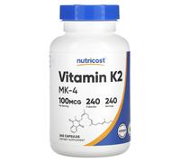 Nutricost, Vitamine K2, 100 mcg, 240 Gélules