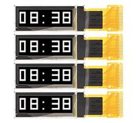 NutriEss 0,91 Pouce d'écran d'affichage OLED Interface SPI 15pin Haute résolution 128x32 Mince légère Auto-éclairante Économie d'énergie 4 pcs pour projets d'électronique Bricolage (Blanc)
