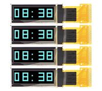 NutriEss 0,91 Pouce d'écran d'affichage OLED Interface SPI 15pin Haute résolution 128x32 Mince légère Auto-éclairante Économie d'énergie 4 pcs pour projets d'électronique Bricolage (Bleu)
