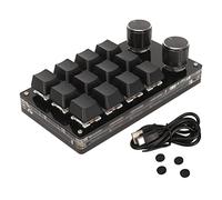 NutriEss 12 CLÉ Mini CHEYPAD Blue Switch Mechanical Keyboard Bricolage Programmable Connexion câblée à Main Un Clavier Macro à Main avec 2 Bouton Blancs Lait pour la fiche PC et (Noir)