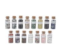 Nutriess 15 mini bouteilles en verre de copeaux de pierre de guérison cristaux de méditation de chakra colorés avec liège pour les pratiques spirituelles