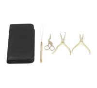 Nutriess 4pcs MicroLinks Kit d'extensions de cheveux Kit d'outils de microlins professionnels avec boucle de boucle de boucle (Or)