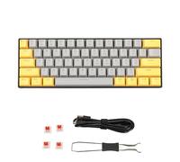 NutriEss 60% de Jeu mécanique Clavier 61 Key Key Blue commutateur LED Backlit Compact Design for W in Dows PC Gaming pour Ordinateur Portable (Interrupteur Rouge Surface Gris Jaune)