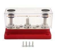 NutriEss Barre de Distribution de Distribution Borde de Bus Stumin Marine avec Couverture M8 Terminal Stud M4 Vis 12V à 48V 150a pour Voitures Trucks RVS Boats Industrial Equipment (Red)