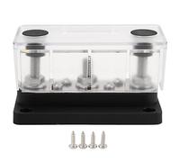 NutriEss Barre de Distribution de Distribution Borde de Bus Stumin Marine avec Couverture M8 Terminal Stud M4 Vis 12V à 48V 150a pour Voitures Trucks RVS Boats Industrial Equipment (Black)
