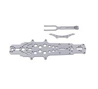 NutriEss Châssis RC en Fibre de Carbone Haute flexibilité, usinage CNC, Creux, 2 Couches, Plaque de châssis inférieure de Remplacement pour Voiture télécommandée YOKOMO YD2Z 1/10 (Argent)