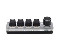 NutriEss Clavier mécanique à Une Main, 4 Touches réglables RVB, Personnalisable, programmable, Compact, Convivial pour Les Jeux de Bureau