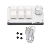 NutriEss Clavier mécanique programmable à Une Main Un Clavier à Main avec Une Prise câblée Bouton et Un Jeu pour Le Bureau de Jeu en Acrylique Blue Switch (Weiß)