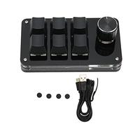 NutriEss Clavier mécanique programmable à Une Main Un Clavier à Main avec Une Prise câblée Bouton et Un Jeu pour Le Bureau de Jeu en Acrylique Blue Switch (Schwarz)