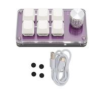 NutriEss Clavier mécanique programmable à Une Main Un Clavier à Main avec Une Prise câblée Bouton et Un Jeu pour Le Bureau de Jeu en Acrylique Blue Switch (Transparent Lila)