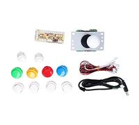 NutriEss Electroplasing Rocker LED Butt ONS Set pour Arc Ade Games Console White