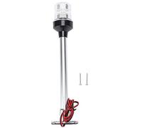 NutriEss Feu de navigation marine LED pour bateau, 12 pouces, basse consommation, éclairage à 360 degrés pour ancre de poupe, étanche à la lumière, base en acier inoxydable et poteau en