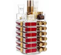 NutriEss Lipstick Tower 360 Degree Rotating Display Large Capacity Storage Organizer for Lip Gloss 53 Slots Transparent