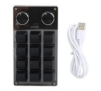 NutriEss MACROBLE PROGRAMMABLE Clavier 12 Touches Mini RVB Keypad Blue Switch 2 Boutons à Une Main Clavier de Jeu pour Les Jeux de Bureaux Médias musicaux