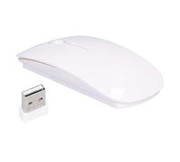 NutriEss Souris sans Fil Ergonomique et Portable 2,4 GHz, avec récepteur USB, pour Ordinateur Portable, Tablette, PC, matériau ABS, Couleur vive, 800 x 1 200 x 1 600 dpi (Blanc)
