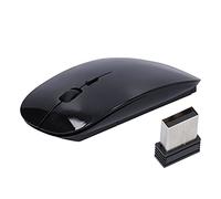 NutriEss Souris sans Fil Ergonomique et Portable 2,4 GHz, avec récepteur USB, pour Ordinateur Portable, Tablette, PC, matériau ABS, Couleur vive, 800 x 1 200 x 1 600 dpi (Noir)