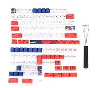 NutriEss Touches PBT 134 Touches Style Anglais avec Motifs animaliers, Ensemble de Touches universelles pour claviers de Jeu PC mécaniques
