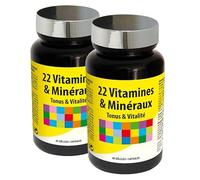 NUTRIEXPERT - 22 Vitamines & Minéraux - Aide à réduire la fatigue - Soutient les défenses naturelles - Protège les cellules du stress oxydatif - Cure 30 jours - Marque Française - Lot de 2 produits