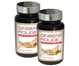 NUTRIEXPERT - Ginseng Rouge - Aide a lutter contre la fatigue et le stress - Soutien des défenses naturelles et vitalité - Stimule le système immunitaire - 100% Extraits Racine de Ginseng - Lot de 2
