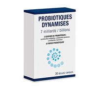 NUTRIEXPERT Probiotiques Dynamisés, Favorise Equilibre De La Flore Intestinale, 7 Milliards De Ferments Lactiques, 3 Souches Probiotiques, Enrichie En Fibres Prébiotiques, Blanc, 30 Gélules végétales
