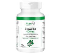 Nutrifair Boswellia 400mg, avec 800mg d'extrait d'encens par dose journalière, 120 comprimés, Hautement dosé, 100% Vegan, fabrication allemande & tests en laboratoire, Premium et équitable