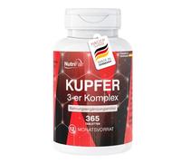 NutriFair, Complexe de cuivre 3, 365 comprimés contenant chacun 2mg de cuivre, hautement dosé, facile à avaler, 100% végétalien, fabrication allemande et tests en laboratoire