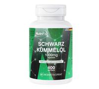 Nutrifair Huile de nigelle 1000mg, 400 gélules, pressée à froid, Nigella sativa originale, dose journalière de 1000mg, hautement dosée, fabrication allemande et testée en laboratoire