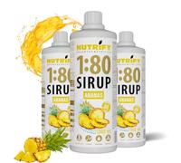 NUTRIFY Vital Fitness Drink Lot de 3 sirops 1:80 3 x 1 l - Ananas, boisson concentrée avec vitamines et L-carnitine, sans sucre, pour 240 litres de boisson sportive faible en calories, 3 x 1000 ml