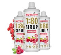 NUTRIFY Vital Fitness Drink Lot de 3 sirops 1:80 3 x 1 l - Framboise, boisson concentrée avec vitamines et L-carnitine sans sucre - Pour 240 litres de boisson sportive faible en calories - 3 x 1000 ml