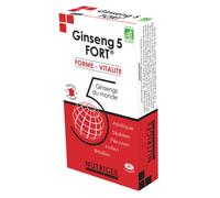 NUTRIGÉE - Ginseng 5 Fort - Forme & Vitalité - Réduit La Fatigue, Renforce Les Défenses Naturelles, Combat Les Différents Stress - 1 à 2 Prises/Jour - 30 Comprimés - 15/30 Jours - Fabriqué en France