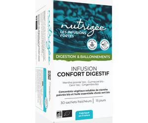 Nutrigée Les Infusions Fortes Bio Digestion - Transit Infusion Confort Digestif 30 Sachets