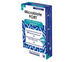 NUTRIGÉE - Microbiote Fort - Flore Intestinale - Réequilibre et Aide À La Régénération De La Flore Inestinale et Bacterienne - 2 Prises/Jour - 30 Gélules - Cure de 15 Jours - Fabriqué en France