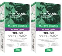 NUTRIGÉE - Transit intestinal naturel - Double Action - Soulage paresse intestinale, ventre gonflé et digestion lente - Fibres, psyllium, figue, artichaut - 60 comprimés - Fabriqué en France