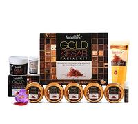 Nutriglow Gold Kesar Facial Kit for Women (260 Gm), Bleach Cream (43 Gm), Facial Cleanser (65 Ml) for Instant Glowing Skin, All Types of Skin Combo Pack of 3