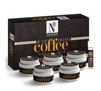 NutriGlow naturel Kit pour le visage au café irlandais brut - Ensemble de 6 soins de la peau avec nettoyant en profondeur, sérum pour un éclat naturel, exfoliation profonde, unisexe, 250 g + 10 ml