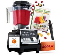 Nutrilovers NUTRI-BLENDER MAX+ - Mixeur haute performance - 2000 W - Blender professionnel - 2 l - En tritan - Sans BPA - 9 niveaux - Minuterie numérique - Avec livre de recettes de smoothie (français