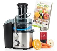 Nutrilovers QUICK-JUICER MAX Centrifugeuse pour fruits et légumes, injection XXL, passoire en acier inoxydable, réservoir à pulpe externe, 800 W, avec gourde et livre de recettes (français non garanti