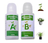 Nutriments hydroponiques, 2 bouteilles nutriments hydroponiques universels 20-23g / bouteille aliments de plantes A et B pour les plantes intérieures, les légumes, les fruits et les fle