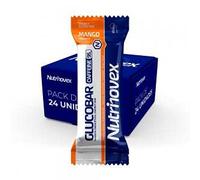 Nutrinovex Barritas énergétiques Glucobar avec fort apport énergétique et texture de bonbons à base de pulpe de fruits Idéal pour le cyclisme (24 barres x 35 g) (Mango Mandarina)