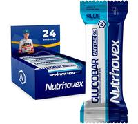 Nutrinovex Barritas énergétiques Glucobar avec forte apport énergétique et texture de bonbons à base de pulpe de fruits Idéal pour le cyclisme (24 barres x 35 g) (Blue Tropic)