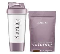 Nutriplus Mélange instantané de café et de collagène, 104 ml, torréfaction moyenne, sans OGM, sans gluten, 20 à 25 portions