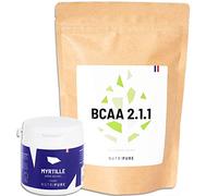 Nutripure | BCAA 2.1.1 Vegan 100% pur | Myrtille | Origine Naturelle & Végétale | Acides Aminés Essentiels Idéals pour la Musculation et l'Endurance pendant l'Effort | 220gr | Made in France