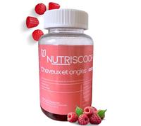 NUTRISCOOP Gummies Cheveux et Ongles - Biotine, Zinc, Vitamines - Croissance, Force, Brillance - Complément Alimentaire Beauté - 60 Gummies Vegan - Fabriqué en Espagne - Goût