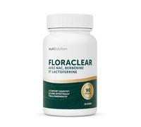 NutriSolution FloraClear avec L-glutamine, NAC, bromélaïne et berbérine - 90 gélules - 30 portions journalières - Lot de 1