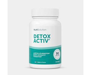 Nutrisolution I Détox Activ’ I 90 Gélules I Complément Alimentaire Détoxifiant I Chardon Marie Détoxification du Foie I Cure Detox Puissante et Rapide I Elimination Toxines I Fabriqué en France