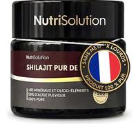 NutriSolution® Shilajit Pur de l'Himalaya - Résine Authentique - 500 mg par Dose - 50% d'Acide Fulvique - +85 Minéraux et Oligo-Éléments - Vegan - Énergie et Vitalité - Testé en Laboratoire