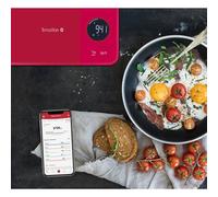 TERRAILLON - NUTRITAB - Blance de cuisine connecté Bluetooth, Application MyHealth, Plateau verre, Capacité 5 kg, Graduation 1 g, Scan des code-barres, analyse de l'apport nutritionnel, Rouge