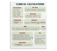 Nutrition Calculations Poster Clinical Dietitian Guide Chart | Informative Print Featuring Macro Micronutrient Math Essentials(Unframed,08x12inch(20x30cm))