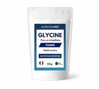 Nutrition•pro Glycine Cristallisée Pure Poudre 150g - 30 Doses Acide Aminé | 100 % Glycine, Poudre Sans Additif, 30 Doses 5 g, Acide Aminé, Dissolution Facile, Cuillère Doseuse